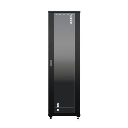Шкаф напольный универсальный серверный NTSS R 42U 600х600мм, 4 профиля 19, двери стекло и сплошная металл, боковые стенки съемные, регулируемые опоры,