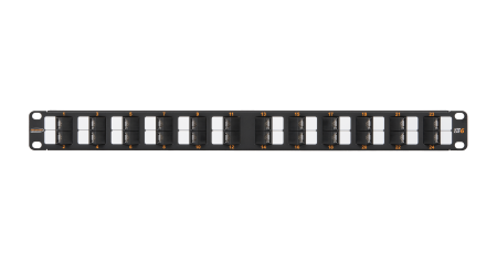 Коммутационная панель NIKOMAX 19", 1U, 24 угловых порта, Кат.6 (Класс E), 250МГц, RJ45/8P8C, 110/KRONE, T568A/B, неэкранированная, с органайзером, черная - гарантия: 5 лет расширенная / 25 лет системная