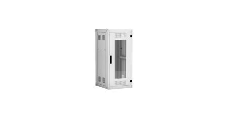 Напольный шкаф NETLAN 19", 24U, стеклянная дверь, цельнометаллические стенки, Ш600хВ1196хГ600мм, в разобранном виде, серый