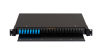 Оптический кросс NIKOMAX 19" Premium Line, 1U, укомплектованный на 8  портов SC/UPC (8 одинарных SC/UPC адаптеров) SM 9/125 OS2, выдвижной, со съёмной полкой,  черный, в комплекте: адаптеры, монтажные шнуры 1м, сплайс-кассета с крышкой, гильзы, заглушки