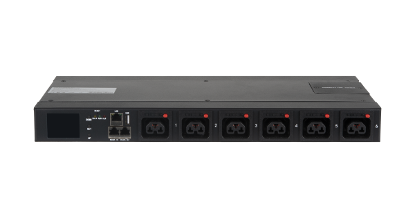 Блок контролируемых электрических розеток NIKOMAX, Серия MN (Metered‑by‑Outlet), 19", 8 розеток C39 с фиксаторами, ввод 1 фаза, макс. нагрузка 63 А, кабельный ввод тыльный, шнур питания 3 м, вилка 1-фазная 63А 250В, IEC 60309, цифровое измерение силы тока
