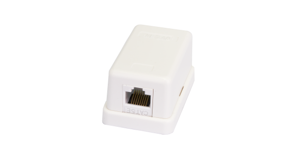 Настенная розетка NETLAN, 1 порт, Кат.5e (Класс D), 100МГц, RJ45/8P8C, 110, T568A/B, неэкранированная, белая, уп-ка 10шт.