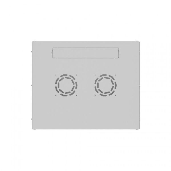 Шкаф настенный телекоммуникационный NTSS LIME 9U 550х450х500мм, 2 профиля 19, дверь стеклянная, боковые стенки несъемные, разобранный, серый RAL 7035