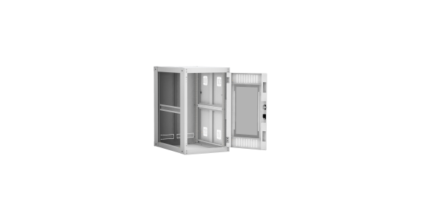 Напольный шкаф NETLAN 19", 18U, стеклянная дверь, цельнометаллические стенки, Ш600хВ930хГ800мм, в разобранном виде, серый
