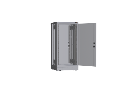 Напольный шкаф NIKOMAX серии TFR-R2 19", 24U, металлические двери, металлические стенки, Ш600хВ1280хГ600мм, в разобранном виде, серый