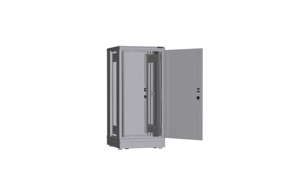 Напольный шкаф NIKOMAX серии TFR-R2 19", 24U, металлические двери, металлические стенки, Ш600хВ1280хГ600мм, в разобранном виде, серый