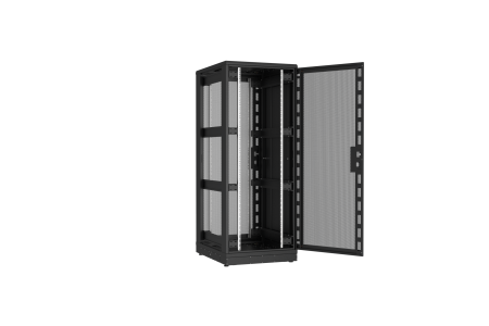 Напольный шкаф NIKOMAX серии TFR-R2 19", 42U, перфорированные двери, металлические стенки, Ш800хВ2010хГ1000мм, в разобранном виде, черный