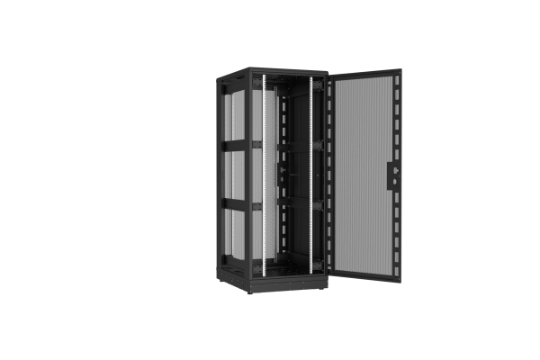 Напольный шкаф NIKOMAX серии TFR-R2 19", 42U, перфорированные двери, металлические стенки, Ш800хВ2010хГ1000мм, в разобранном виде, черный