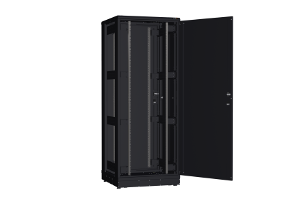 Напольный шкаф NIKOMAX серии TFR-R2 19", 42U, металлические двери, металлические стенки, Ш800хВ2010хГ800мм, в разобранном виде, черный