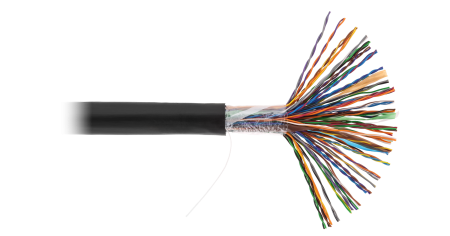 Кабель NETLAN U/UTP 50 пар, Кат.5 (Класс D), 100МГц, одножильный, BC (чистая медь), полиэтилен, внешний, до -40C, черный, 305м - гарантия 1 год