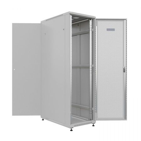 Шкаф напольный универсальный серверный NTSS R 22U 600х1000мм, 4 профиля 19, двери перфорированная и сплошная металл, боковые стенки съемные, регулируе