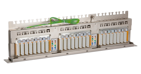 Коммутационная панель NIKOMAX 19", 1U, 48 портов, Кат.6, RJ45/8P8C, 110/KRONE, T568A/B, полный экран, с органайзером, металлик, гарантия: 5 лет расширенная / 25 лет системная