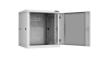 Настенный разборный шкаф NIKOMAX 19", 12U, стеклянная дверь, Ш600хВ636хГ600мм, 2 пары монтажных направляющих, серый