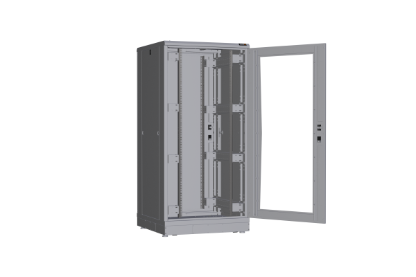 Напольный шкаф NIKOMAX серии TFR-R2 19", 33U, дверь со стеклом и металлическая, металлические стенки, Ш800хВ1702хГ800мм, в разобранном виде, серый