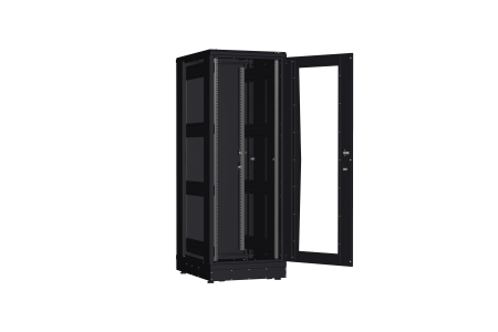 Напольный шкаф NIKOMAX серии TFR-R2 19", 33U, дверь со стеклом и металлическая, металлические стенки, Ш600хВ1702хГ800мм, в разобранном виде, черный