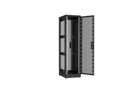Напольный шкаф NIKOMAX серии TFR-R2 19", 47U, перфорированные двери, металлические стенки, Ш600хВ2234хГ800мм, в разобранном виде, черный