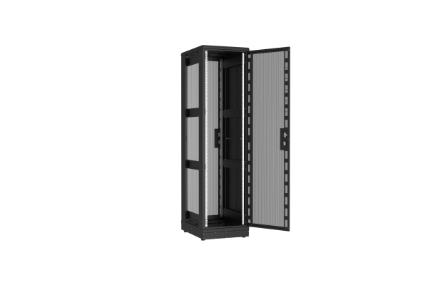 Напольный шкаф NIKOMAX серии TFR-R2 19", 47U, перфорированные двери, металлические стенки, Ш600хВ2234хГ800мм, в разобранном виде, черный