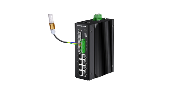 Управляемый промышленный L2+ коммутатор NIKOMAX, 8*10/100/1000Мбит/с PoE (af/at/BT) из которых 2 порта PoE BT, 4*1/2.5Гбит/с SFP, Крепление на DIN-рейку, 2*ввода питания, питание 44-57В (блок питания 240Вт поставляется отдельно), 1*датчик температуры/влаж