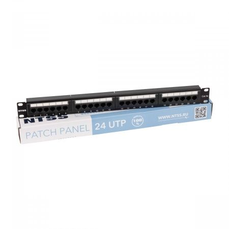 Патч-панель NTSS 24 UTP порта RJ45, cat.5е, 1U, Dual IDC, без органайзера