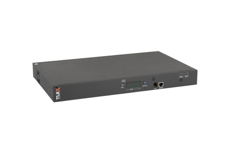 Блок  контролируемых электрических розеток NIKOMAX, 19", AT - ATS, Автоматическое переключение питания между вводными линиями, 10 розеток C13, макс. нагрузка 16 А, Счетчик электроэнергии кВт*ч, Удаленное управление через облако, 2 ввода питания,  2* шнур 
