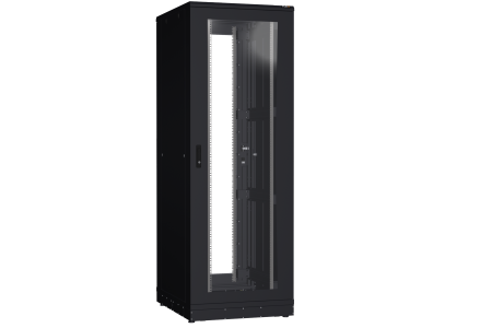 Напольный шкаф NIKOMAX серии TFR-R2 19", 47U, двери со стеклом, металлические стенки, Ш800хВ2232хГ1000мм, в разобранном виде, черный