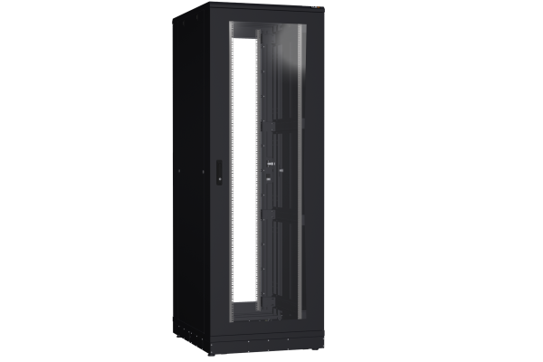 Напольный шкаф NIKOMAX серии TFR-R2 19", 47U, двери со стеклом, металлические стенки, Ш800хВ2232хГ1000мм, в разобранном виде, черный