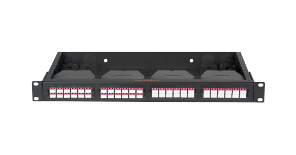 Оптический кросс NIKOMAX 19" серии CM, 1U, до 4 кассетных модулей/ панелей, фиксированный, черный