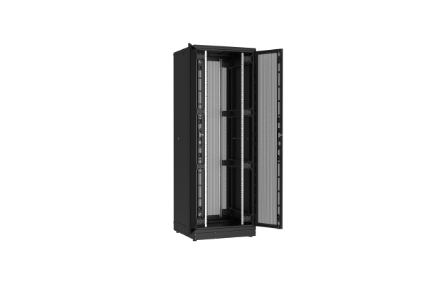 Напольный шкаф NIKOMAX серии TFR-R2 19", 47U, двустворчатые перфорированные двери, металлические стенки, Ш800хВ2232хГ800мм, в разобранном виде, черный