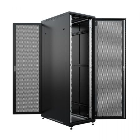 Шкаф напольный универсальный серверный NTSS R 47U 600х1000мм, 4 профиля 19, двери перфорированная и перфорированная, боковые стенки съемные, регулируе