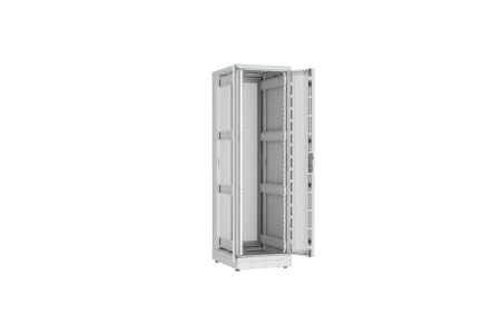 Напольный шкаф NIKOMAX серии TFR-R2 19", 42U, двустворчатые перфорированные двери, металлические стенки, Ш600хВ2010хГ800мм, в разобранном виде, серый