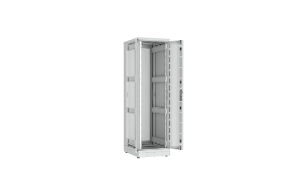 Напольный шкаф NIKOMAX серии TFR-R2 19", 42U, двустворчатые перфорированные двери, металлические стенки, Ш600хВ2010хГ800мм, в разобранном виде, серый