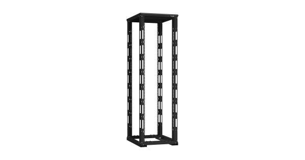 Монтажная стойка NIKOMAX двухрамная с разборной рамой 19", 42U, Ш600xВ1995xГ800мм, с крышей, в разобранном виде, черный