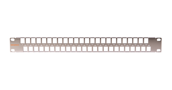 Коммутационная панель NIKOMAX 19", 1U, наборная, под 48 модулей Keystone, UTP/STP, с заземлением, с органайзером, металлик