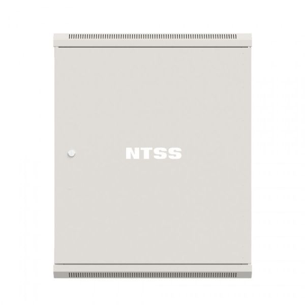 Шкаф настенный телекоммуникационный NTSS W 15U 600х450х770мм, 2 профиля 19, дверь сплошная металл, боковые стенки съемные, разобранный, серый RAL 7035