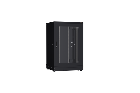Напольный шкаф NIKOMAX серии TFR-R2 19", 24U, дверь со стеклом и металлическая, металлические стенки, Ш800хВ1280хГ800мм, в разобранном виде, черный
