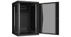 Настенный разборный шкаф NIKOMAX 19", 18U, стеклянная дверь, Ш600хВ904хГ600мм, 2 пары монтажных направляющих, черный