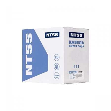 Кабель витая пара NTSS U/UTP 5e 4 пары одножильный 24AWG медь 305м внешний, внутренний нг(А)-HF (LSZH) UV черный