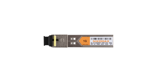 Модуль NIKOMAX SFP, 1.25 Гбит/с, WDM, 1 ОВ, SM, 1xSC, Tx:1550/Rx:1310 нм, DDM, 20 дБ (до 40 км), -40 +85 °С