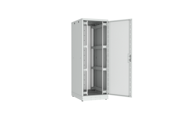 Напольный шкаф NIKOMAX серии TFR-R2 19", 47U, двери перфорированные, одностворчатая и двустворчатая, металлические стенки, Ш800хВ2232хГ1000мм, в разобранном виде, серый