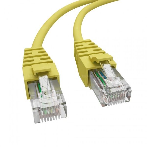 Патч-корд NTSS 2хRJ45/8P8C, T568B UTP 5e кат. литой 0.2 метра, LSZH, желтый