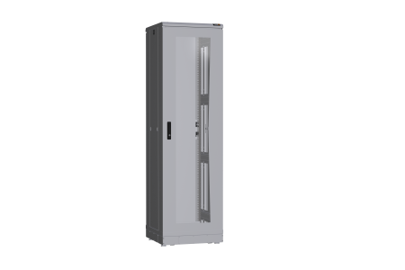 Напольный шкаф NIKOMAX серии TFR-R2 19", 42U, дверь со стеклом и металлическая, металлические стенки, Ш600хВ2010хГ600мм, в разобранном виде, серый