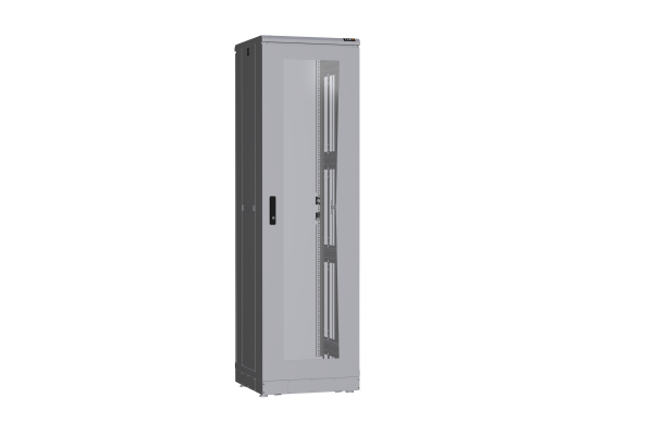 Напольный шкаф NIKOMAX серии TFR-R2 19", 42U, дверь со стеклом и металлическая, металлические стенки, Ш600хВ2010хГ600мм, в разобранном виде, серый