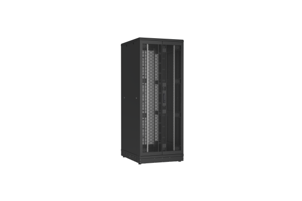 Напольный шкаф NIKOMAX серии TFR-R2 19", 42U, двустворчатые перфорированные двери, металлические стенки, Ш800хВ2010хГ1000мм, в разобранном виде, черный