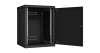 Настенный разборный шкаф NIKOMAX 19", 15U, металлическая дверь, Ш600хВ770хГ600мм, 2 пары монтажных направляющих, черный