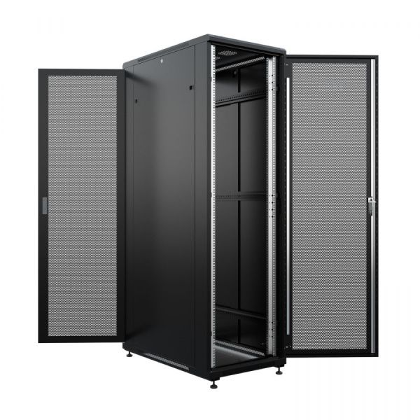 Шкаф напольный универсальный серверный NTSS R 32U 600х1000мм, 4 профиля 19, двери перфорированная и перфорированная, боковые стенки съемные, регулируе