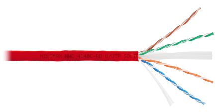 Кабель NIKOMAX U/UTP 4 пары, Кат.6 (Класс E), тест по ISO/IEC, 250МГц, одножильный, BC (чистая медь), 23AWG (0,55мм), полимерный материал нг(А)-HF, внутренний, зеленый, 211м - гарантия: 5 лет / 15 лет системная