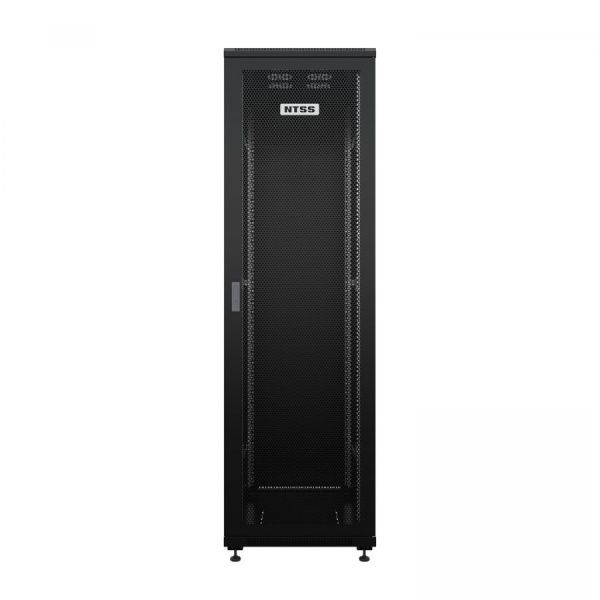 Шкаф напольный универсальный серверный NTSS R 42U 800х1000мм, 4 профиля 19, двери перфорированная и сплошная металл, боковые стенки съемные, регулируе