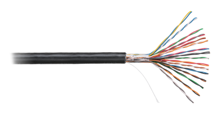Кабель NETLAN U/UTP 16 пар, Кат.5 (Класс D), 100МГц, одножильный, BC (чистая медь), полиэтилен, внешний, до -40C, черный, 305м - гарантия 1 год