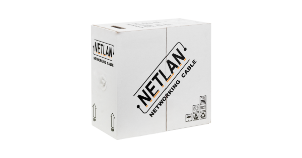Кабель NETLAN F/UTP 4 пары, Кат.5e (Класс D), 100МГц, одножильный, BC (чистая медь), поливинилхлорид, серый, 305м - гарантия: 1 год