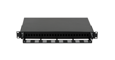 Оптический кросс NIKOMAX 19" Premium Line, 1U, до 24 SC портов или 48 LC портов, выдвижной, со съёмной полкой, черный